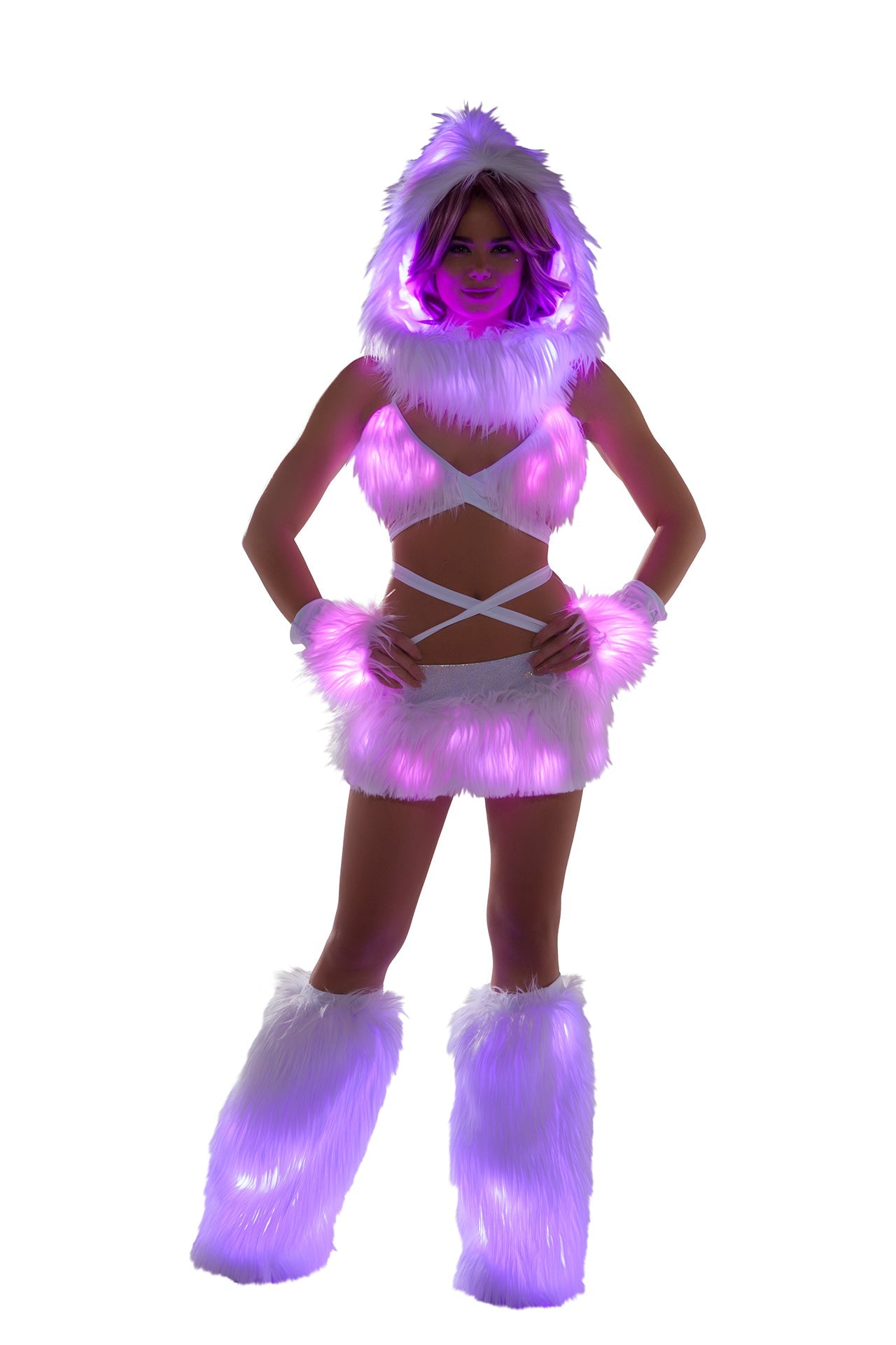 GlowFur Illuminated Light-Up Infinity Hood