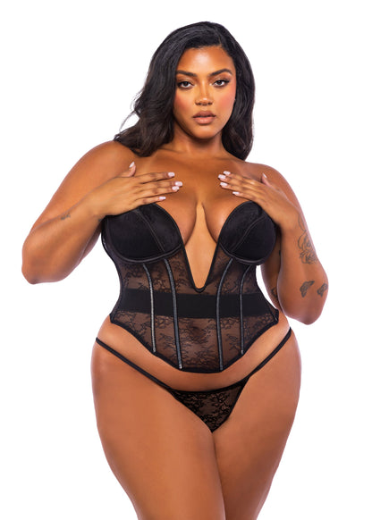 Belle Noir 2-Piece Corset Set