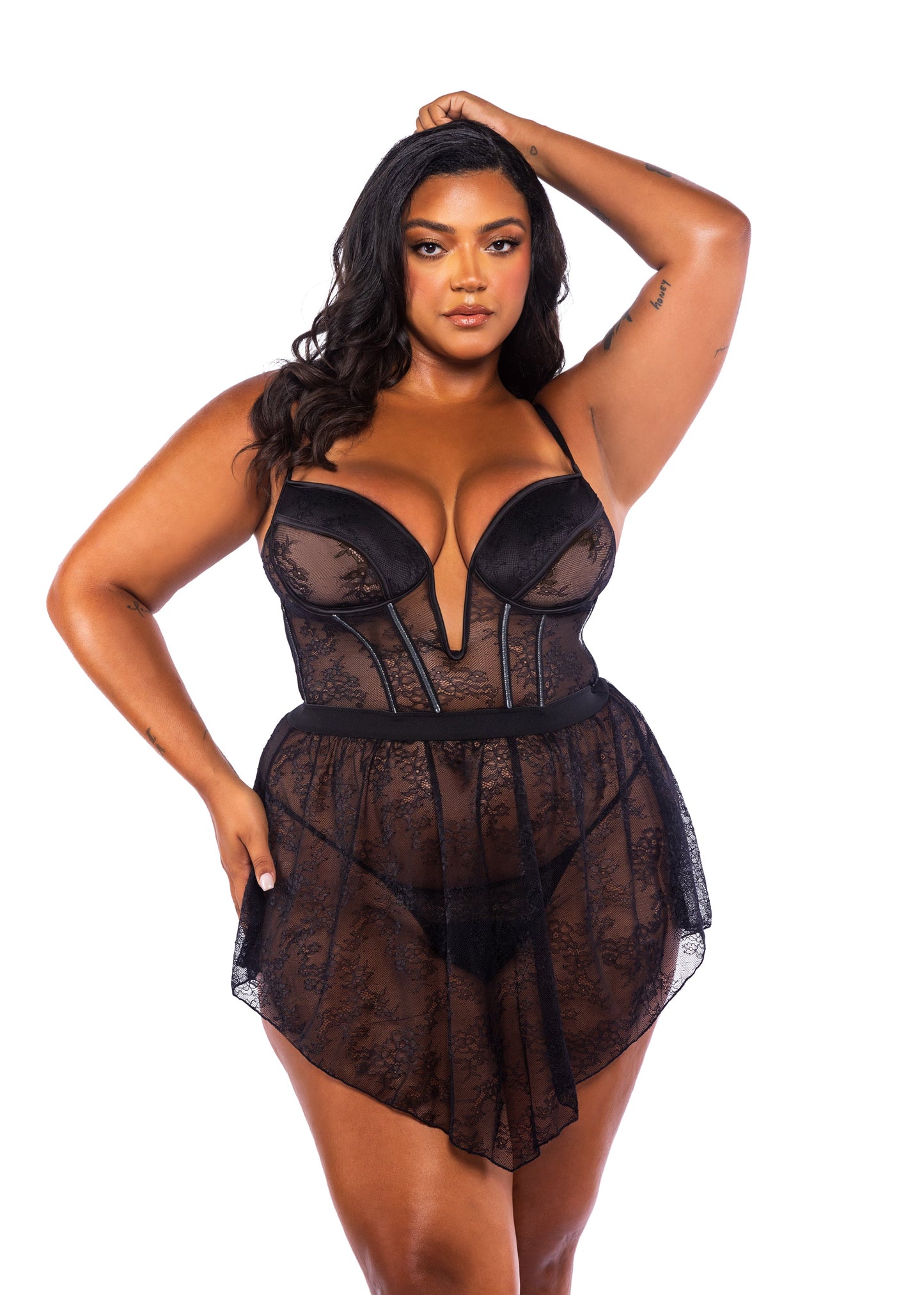 Belle Noir Babydoll 2-Piece Set