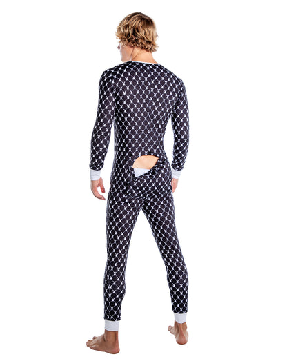 Playboy Mens Bunny Cozy Lounge Union Suit