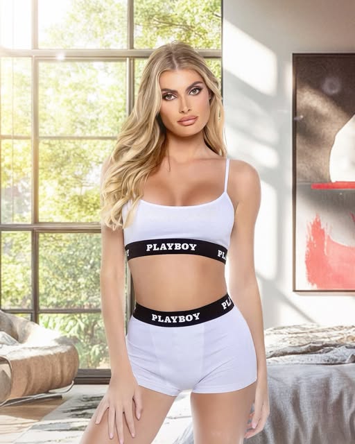 Playboy Bunny Sport Lounge Bralette 2pc Set