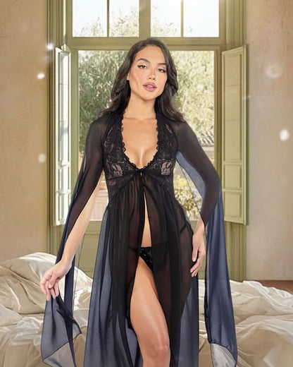 Smoldering Maxi Nightgown 2-Piece Set