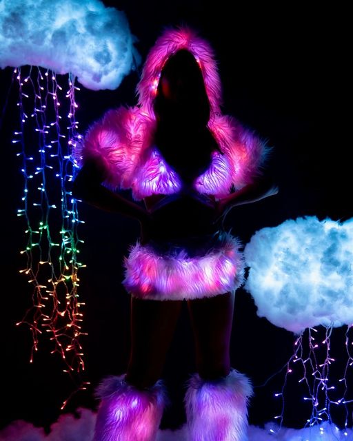 GlowFur Illuminated Light-Up Wrap Top