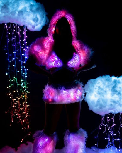 GlowFur Illuminated Light-Up Wrap Top