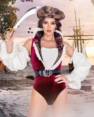 Decadent Pirate Diva Costume, Deluxe Female Pirate Costume, Deluxe