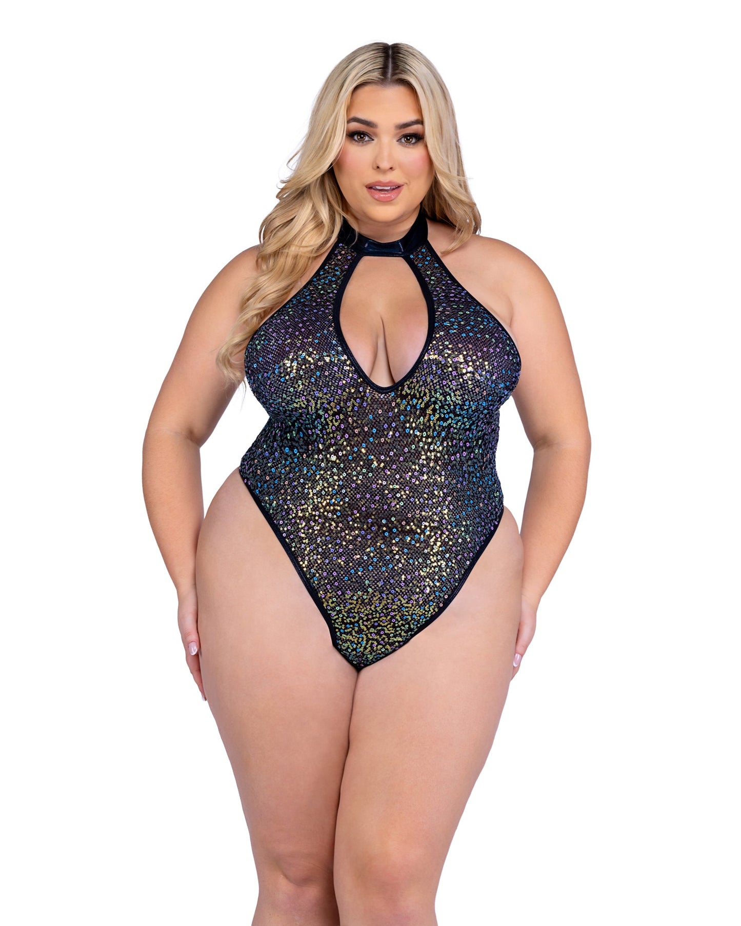 GlitterGlam Keyhole Mesh Romper