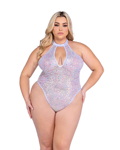 GlitterGlam Keyhole Mesh Romper