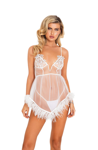 2pc Bridal Corset Chemise